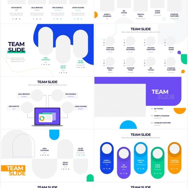 蓝色简洁公司团队介绍PPT素材Team Powerpoint Infographics 蓝色简洁公司团队介绍PPT素材Team Powerpoint Infographics
