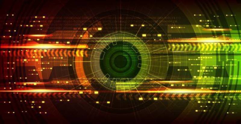 未来的眼睛网络技术电路板背景