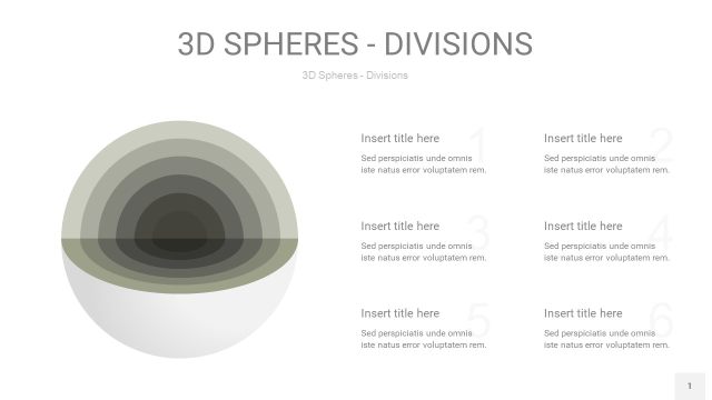 灰色3D球体切割PPT信息图1