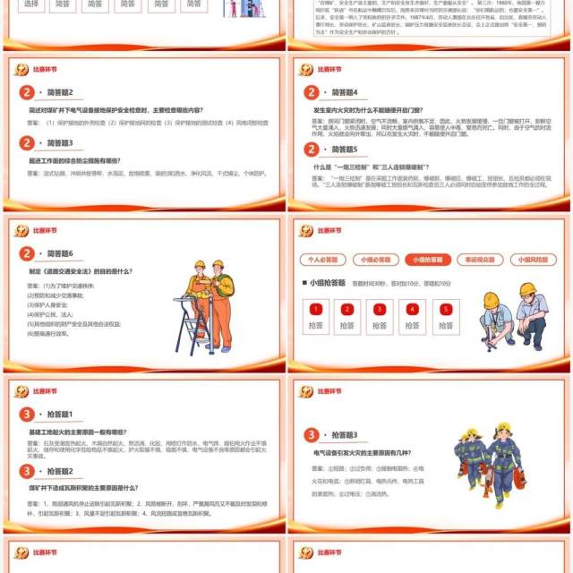 橙色简约安全生产月知识竞赛PPT模板