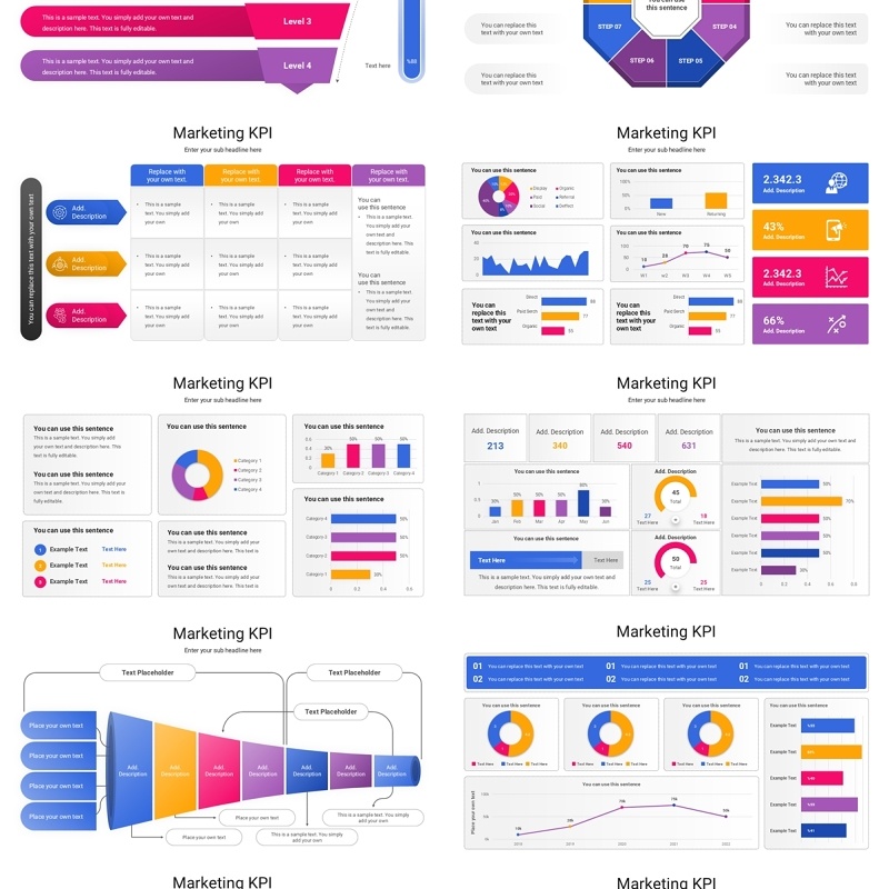 营销KPI绩效信息图PPT模板Marketing KPI