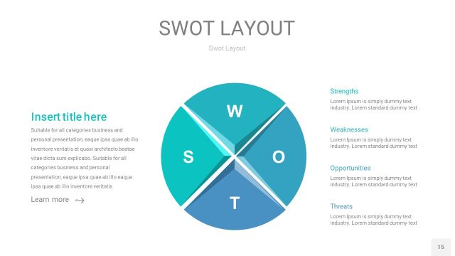 宝石绿SWOT图表PPT15