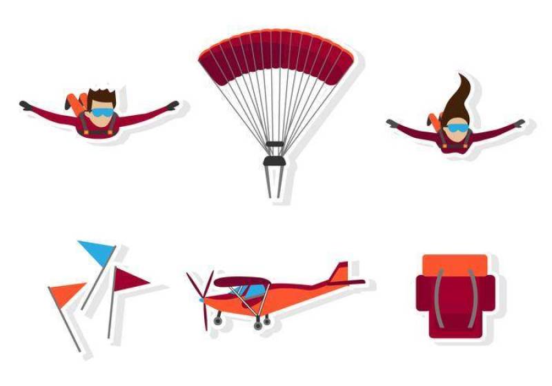 平的跳伞运动图标