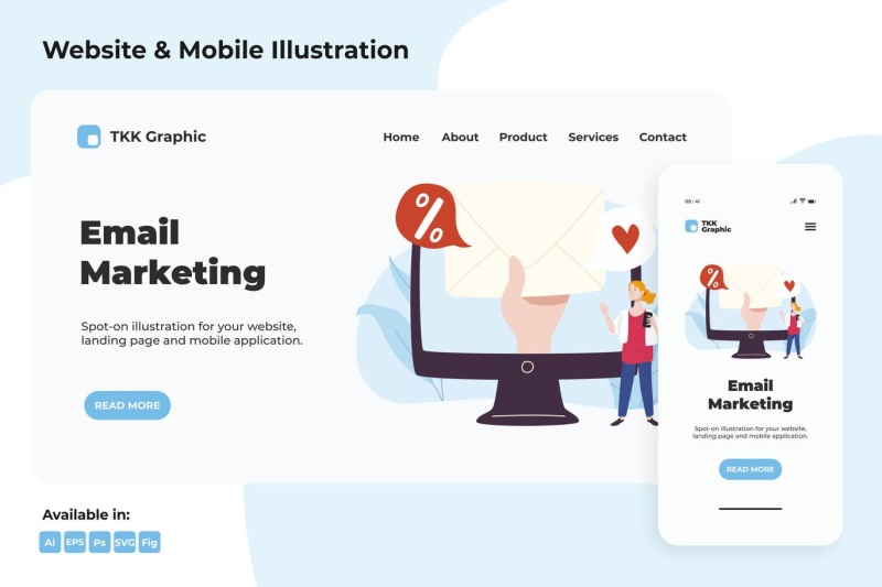 电子邮件营销网络和移动界面设计矢量插画素材Email marketing doodle web and mobile designs