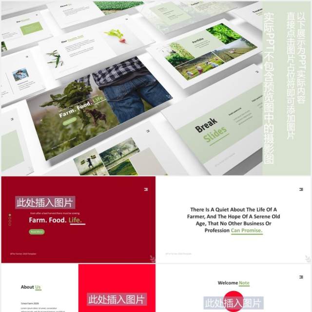 绿色农民农作物图片排版设计PPT模板The Farmer Powerpoint Template 绿色农民农作物图片排版设计PPT模板The Farmer Powerpoint Template
