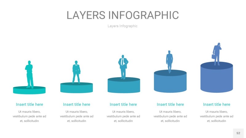 宝石绿3D分层PPT信息图52