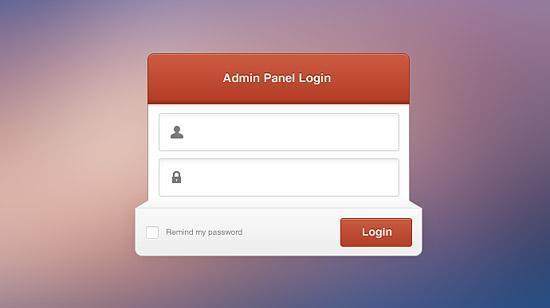 网页登陆框PSD分层素材