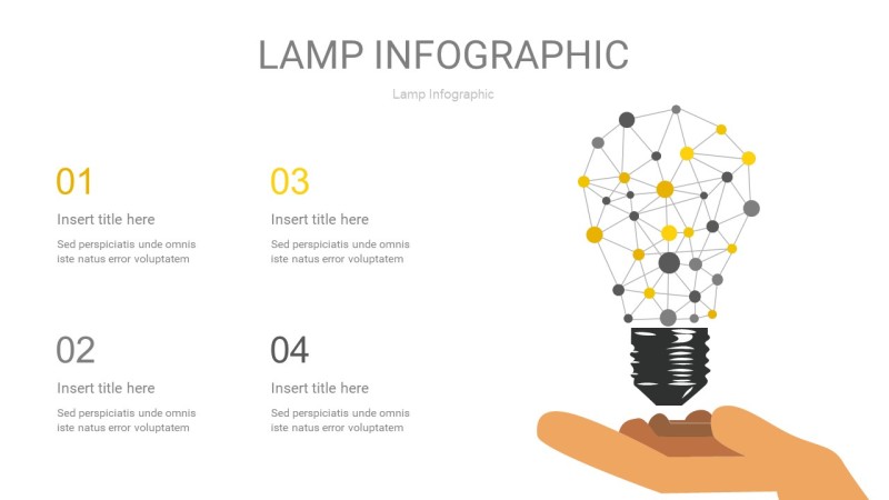 灰黄色创意灯PPT信息图6