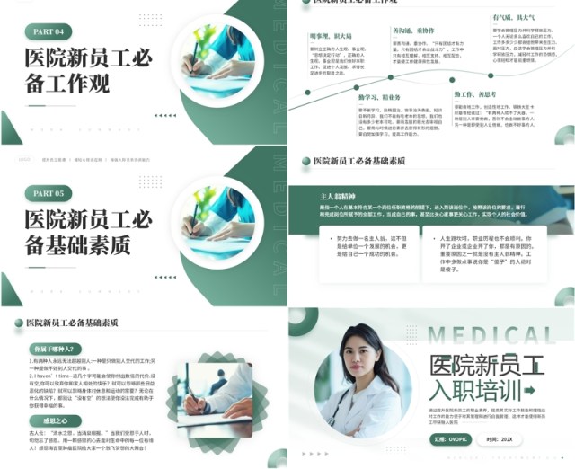 绿色简约风医院新员工入职培训PPT模板 绿色简约风医院新员工入职培训PPT模板