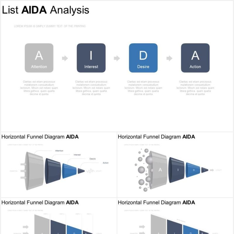 AIDA模型销售漏斗椎体可视化图表集PPT模板