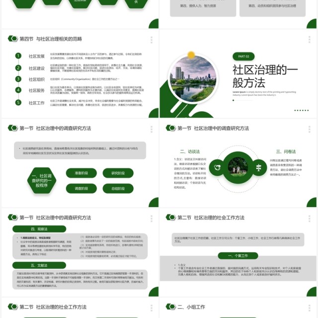 绿色简约风社区治理宣传介绍PPT模板 绿色简约风社区治理宣传介绍PPT模板