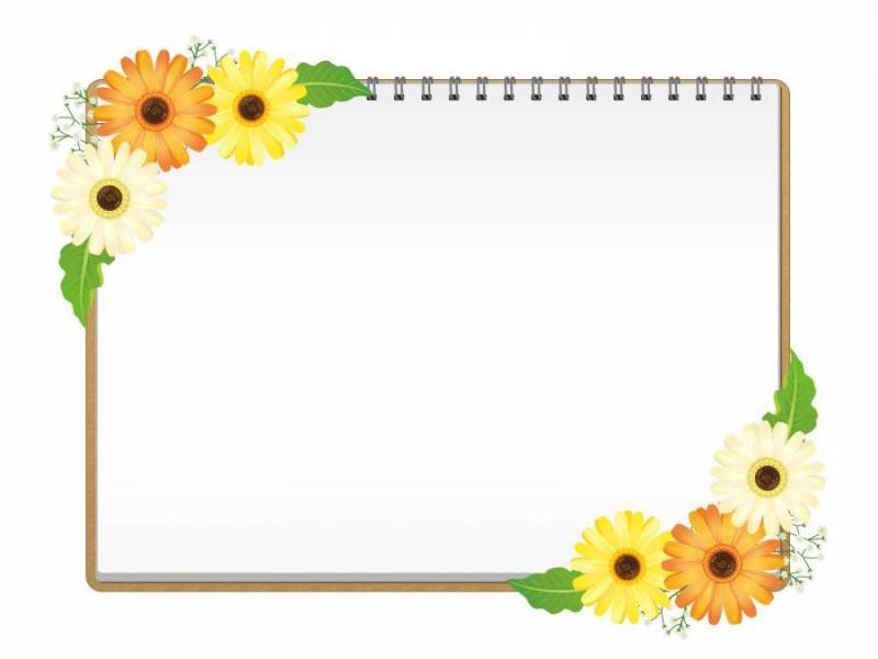 春天的色彩非洲菊的写生簿侧身·黄色