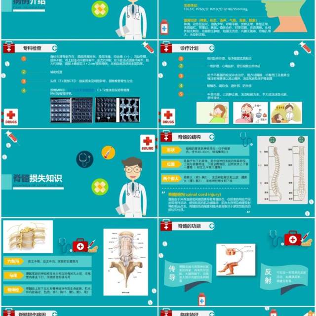 绿色医院医生脊髓损伤护理查房培训知识课件动态PPT模板