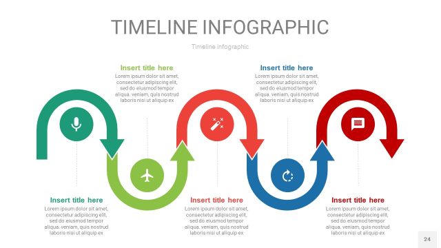 红蓝绿色时间轴PPT信息图24