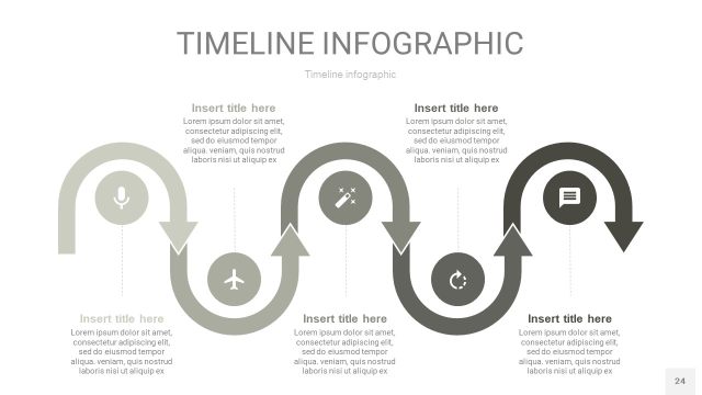 灰色时间轴PPT信息图24