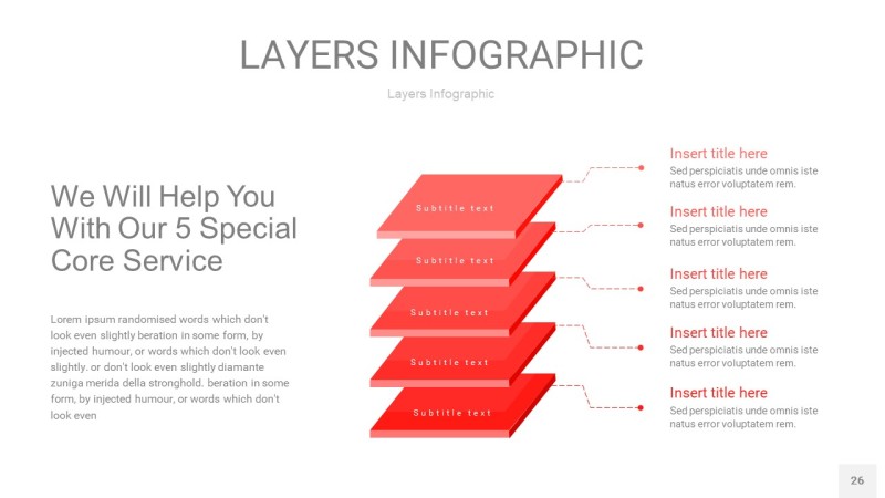 红色3D分层PPT信息图26