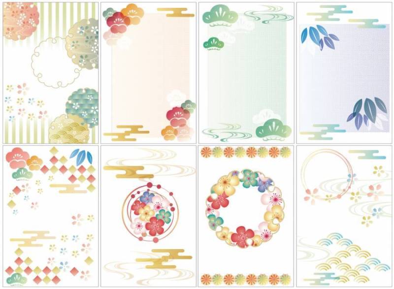 日本新年卡的模板集合