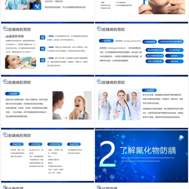 蓝色简约风口腔预防医学PPT模板 蓝色简约风口腔预防医学PPT模板