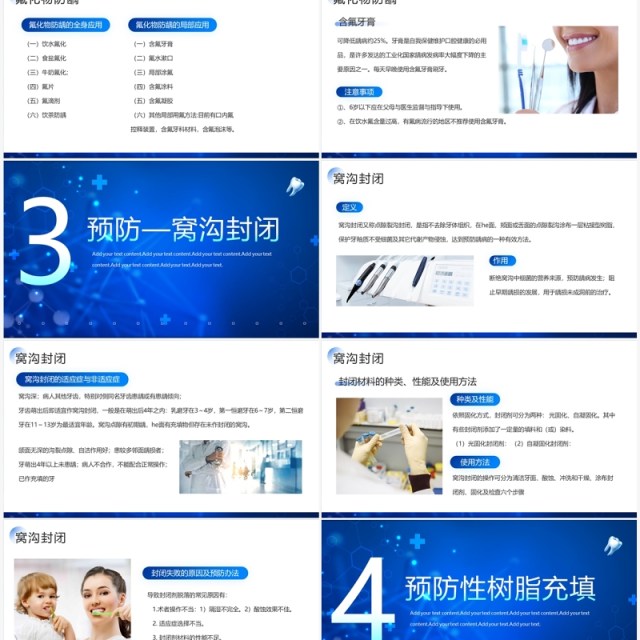 蓝色简约风口腔预防医学PPT模板 蓝色简约风口腔预防医学PPT模板