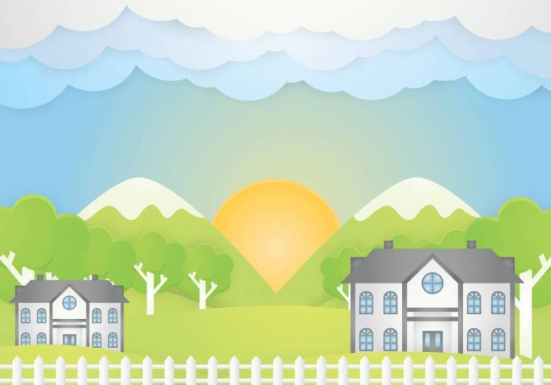 纸艺术景观矢量