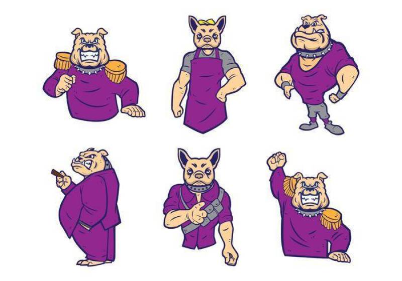 牛头犬标志矢量