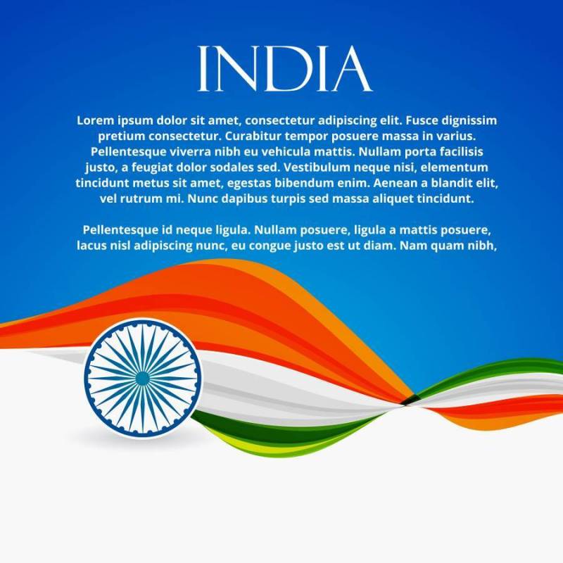 印度国旗与波风格矢量设计插画