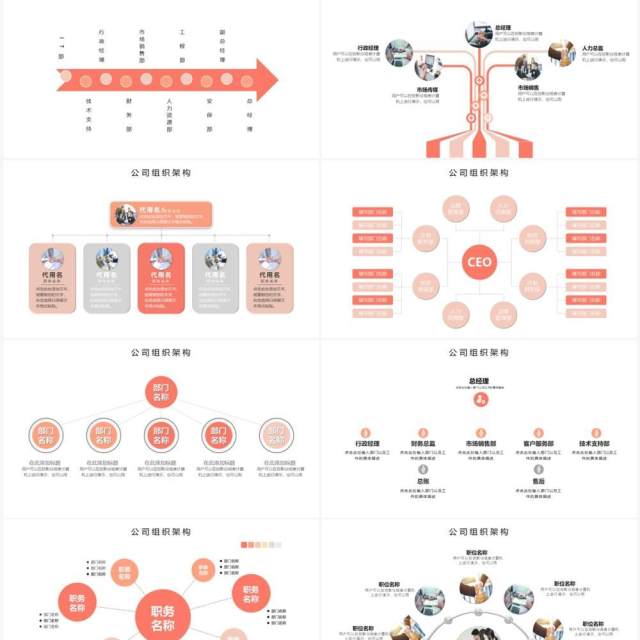 20页粉色企业组织架构可视化图表PPT模板 20页粉色企业组织架构可视化图表PPT模板