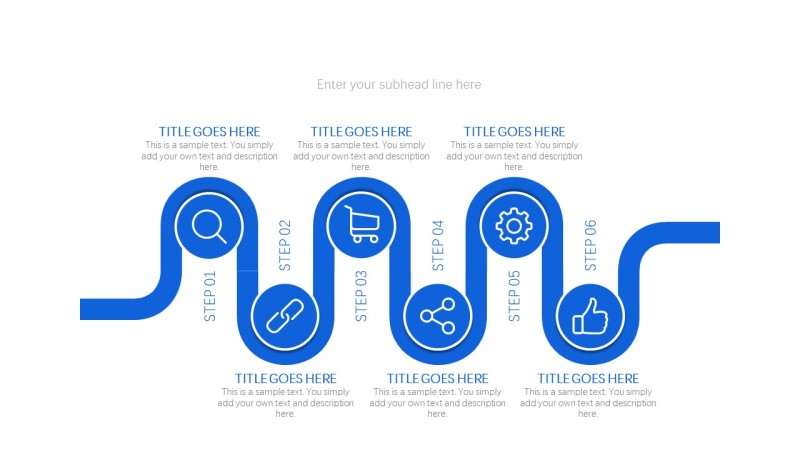 蓝色通用时间轴PPT图表-25