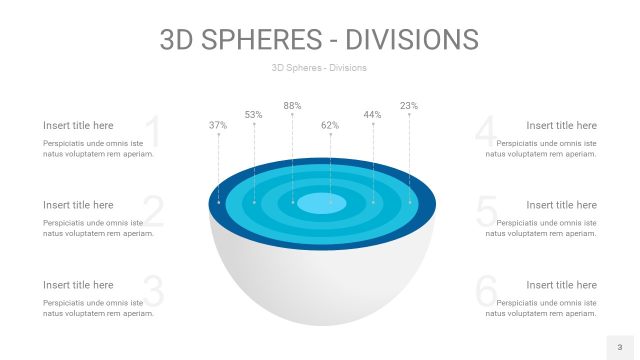 宝石蓝色3D球体切割PPT信息图3