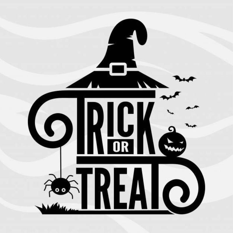 Trick or treat lettering vector template