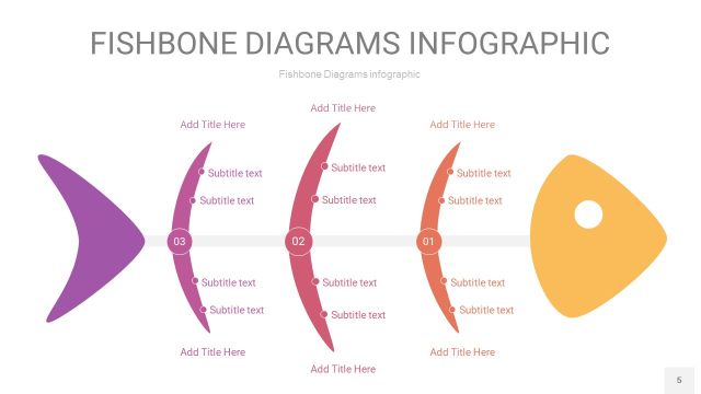 黄紫色鱼骨PPT信息图表5