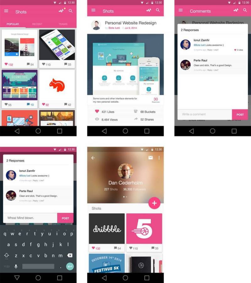 Dribbble Material Design