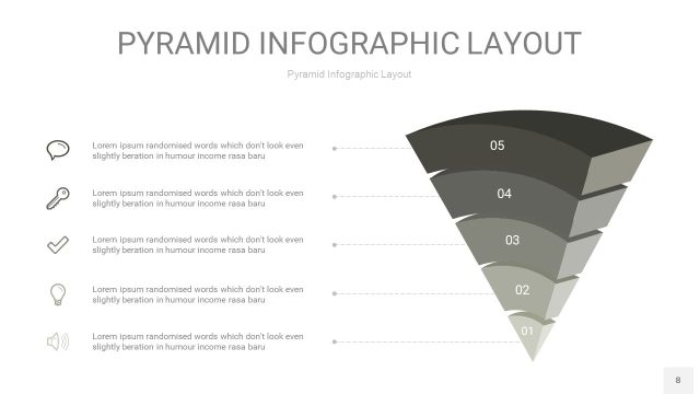 灰色3D金字塔PPT信息图表8