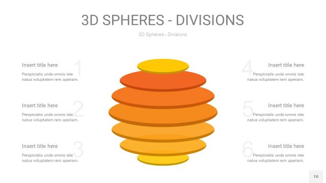 黄色3D球体切割PPT信息图10