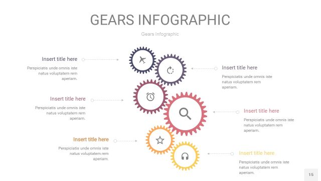 紫黄色齿轮PPT信息图15