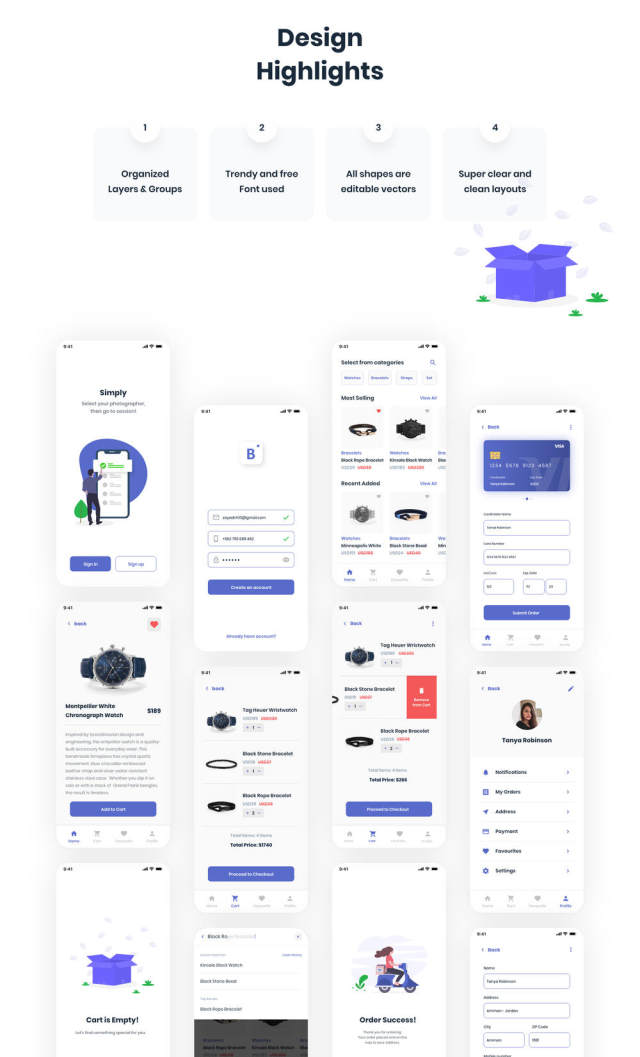 24周的iOS移动设备的屏幕为Adobe XD,素描,的InVision和FIGMA,B商店App。|电子商务 24周的iOS移动设备的屏幕为Adobe XD,素描,的InVision和FIGMA,B商店App。|电子商务