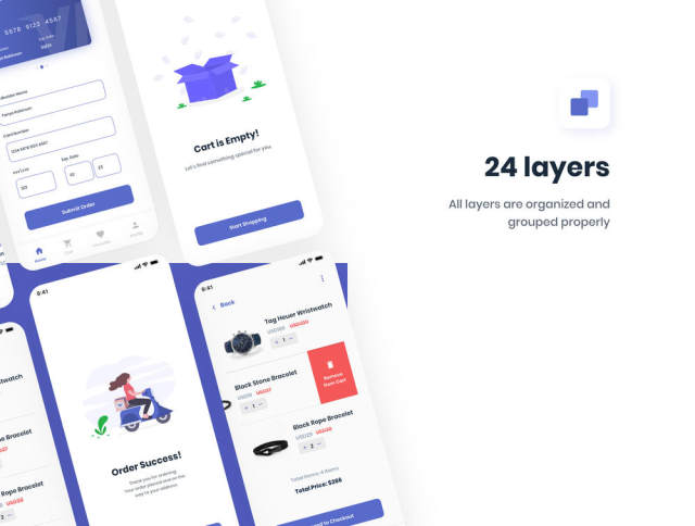 24周的iOS移动设备的屏幕为Adobe XD,素描,的InVision和FIGMA,B商店App。|电子商务 24周的iOS移动设备的屏幕为Adobe XD,素描,的InVision和FIGMA,B商店App。|电子商务