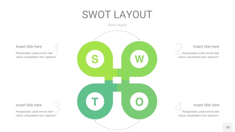 绿色SWOT图表PPT28