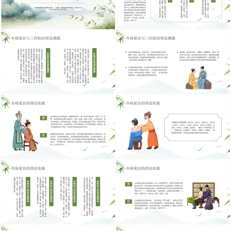 绿色中国风冬病夏治三伏贴PPT模板