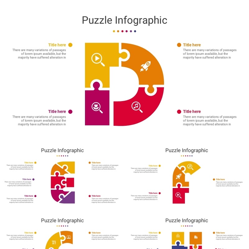 拼图信息图PPT模板素材Puzzle Package