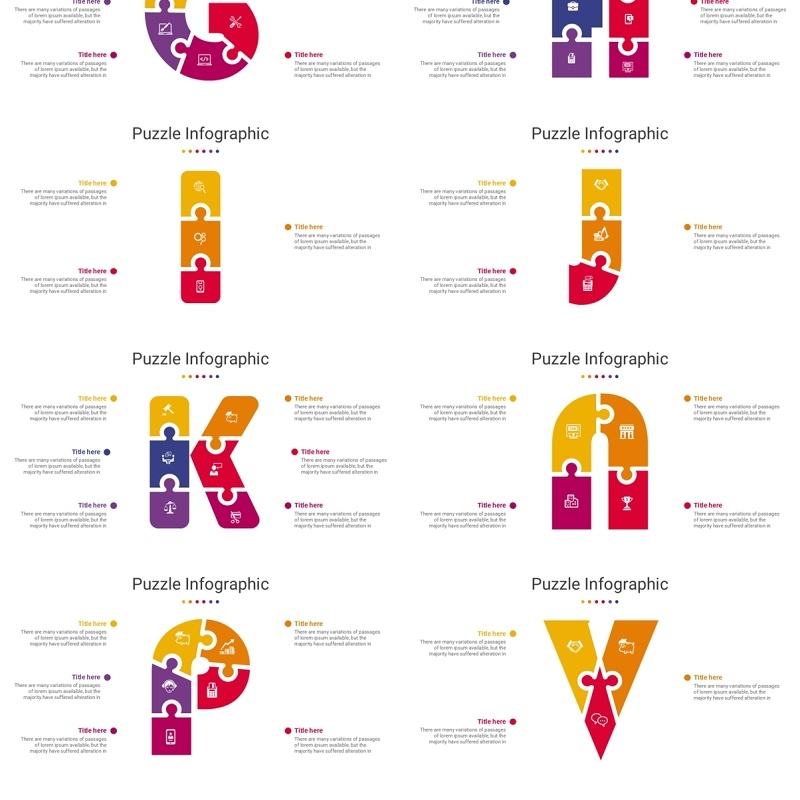 拼图信息图PPT模板素材Puzzle Package