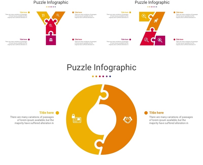 拼图信息图PPT模板素材Puzzle Package