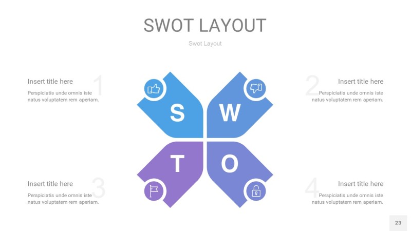 紫蓝色SWOT图表PPT23