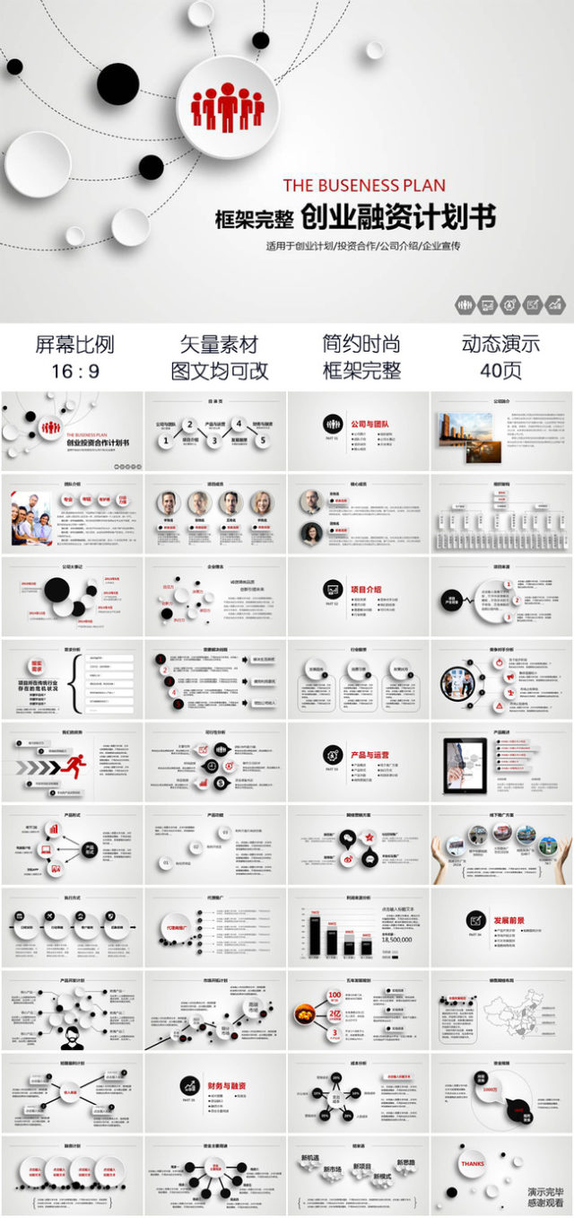 大气商业策划书创业计划项目投资PPT模板
