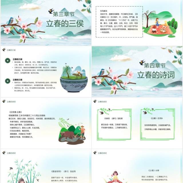 中国传统二十四节气立春节气介绍课件PPT模板