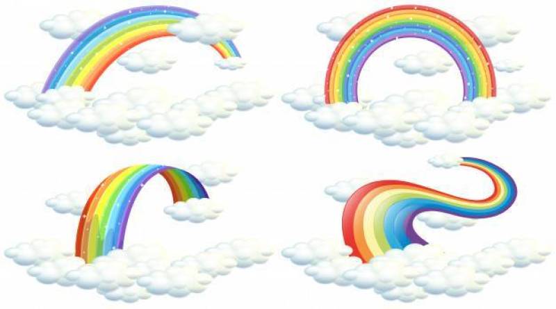 A Set of Rainbow on White Background