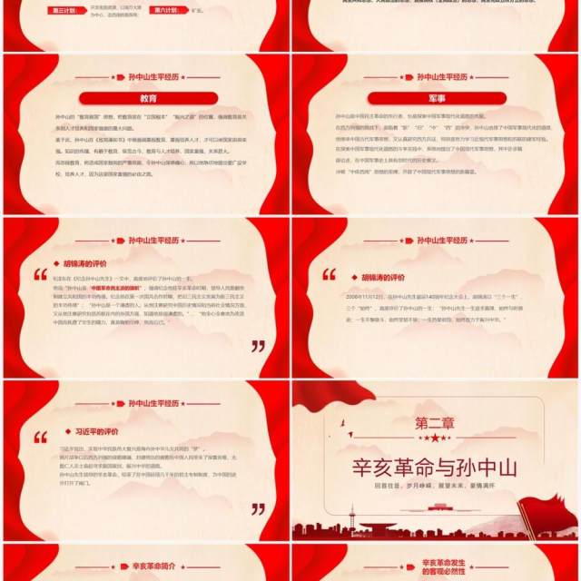 红色简约风孙中山与辛亥革命主题班会PPT模板 红色简约风孙中山与辛亥革命主题班会PPT模板