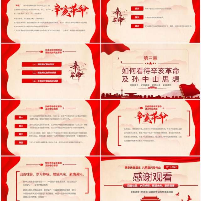 红色简约风孙中山与辛亥革命主题班会PPT模板 红色简约风孙中山与辛亥革命主题班会PPT模板