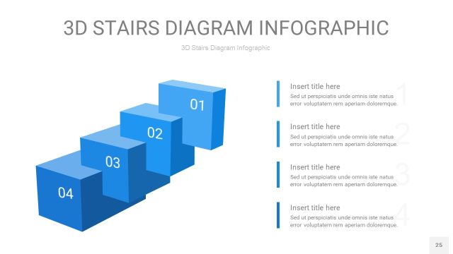 渐变蓝色3D阶梯PPT图表25