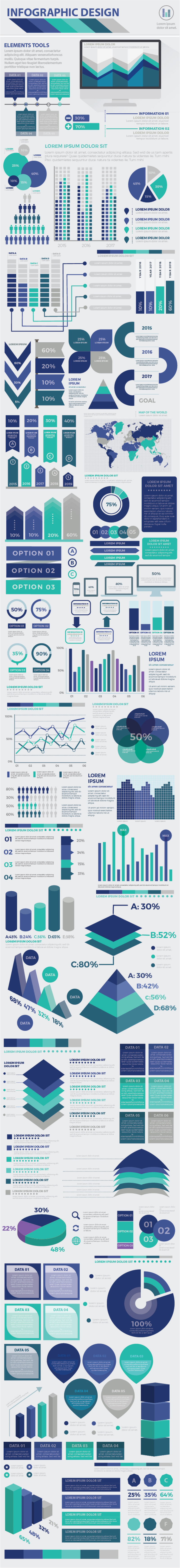 信息图表平面元素设计Infographic flat elements Design